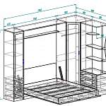 Чертеж Шкаф-кровать трансформер Джули 28 BMS