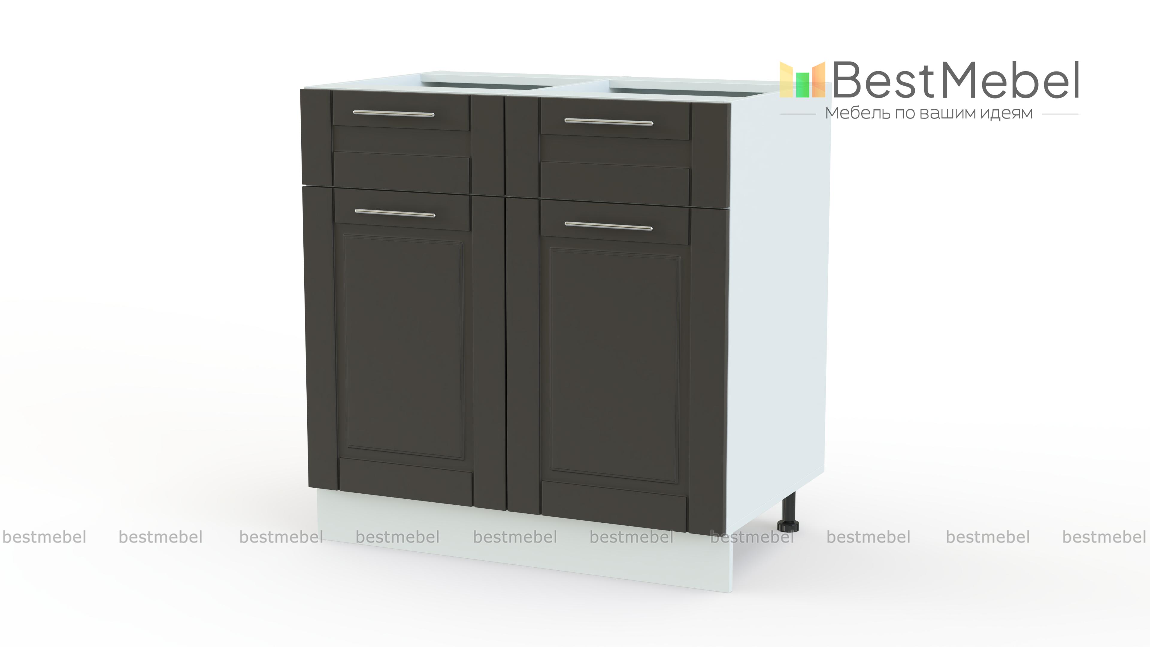 Шкаф нижний 2 двери 2 ящика Палермо BMS - Фото