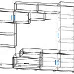 Чертеж Гостиная стенка Пекин BMS