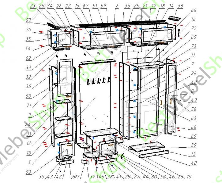 Прихожая домино схема сборки Прихожая домино схема сборки