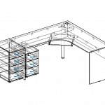 Чертеж Компьютерный стол угловой Руссо BMS