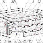 Схема сборки Кровать трехъярусная Дора 19 BMS