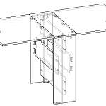 Чертеж Кухонный стол Колибри-15 Лайт BMS