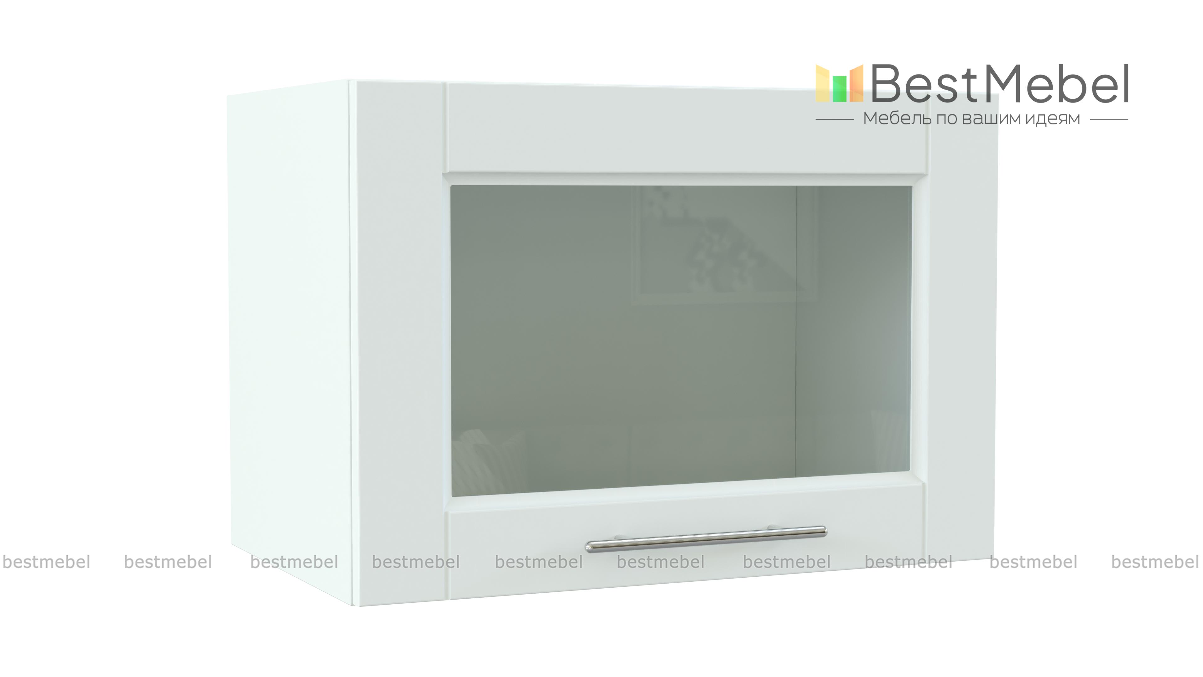 Шкаф верхний горизонтальный остекленный Сканди BMS - Фото