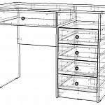Чертеж Письменный стол АСП4 BMS