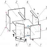 Схема сборки Шкаф нижний угловой (трапеция) Мега BMS