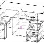 Чертеж Детская кровать Карлсон Мини 7 BMS