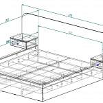 Чертеж Кровать с полками Лея 16 BMS