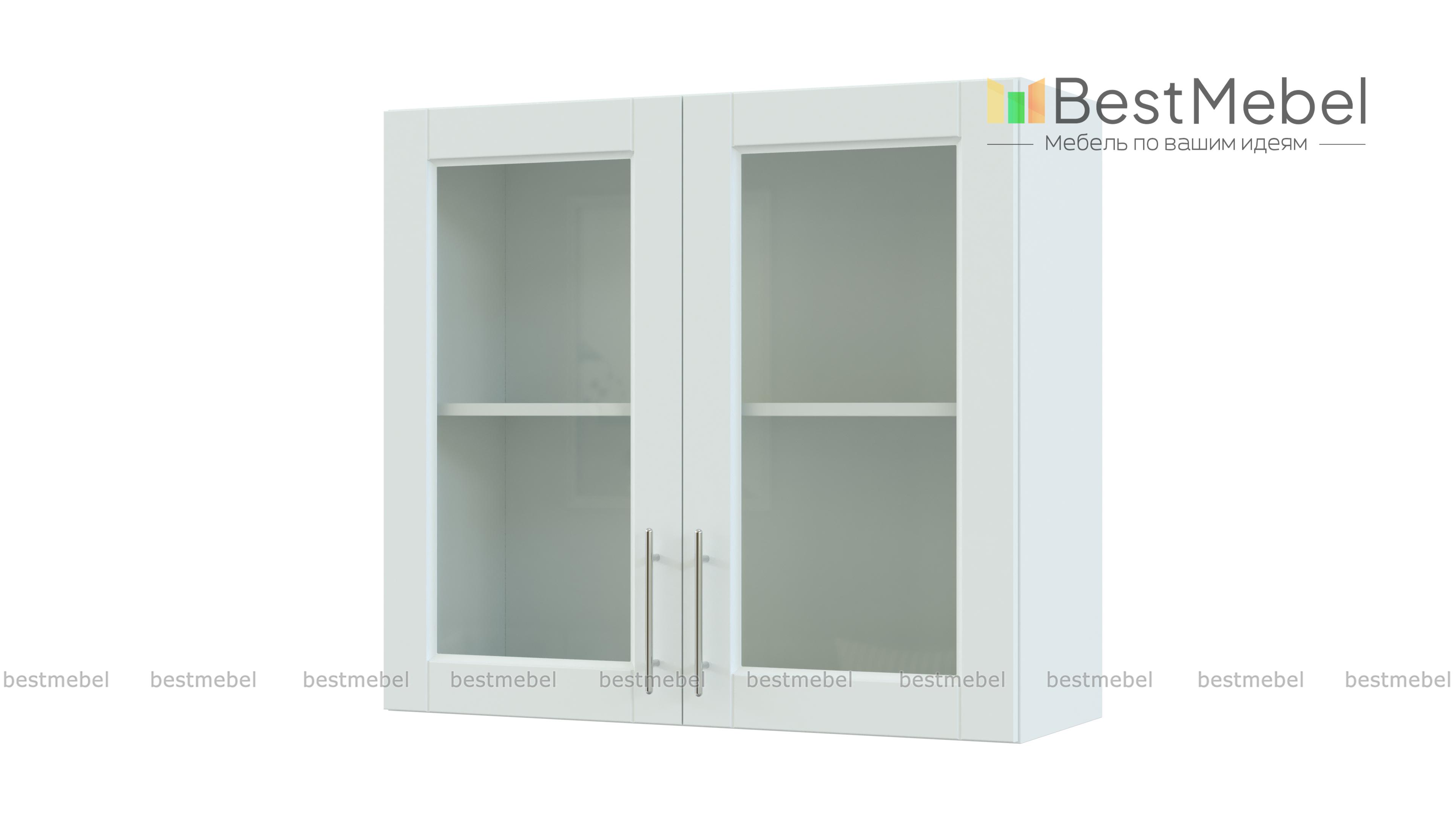 Шкаф верхний с 2-мя остекленными дверцами Сканди BMS - Фото