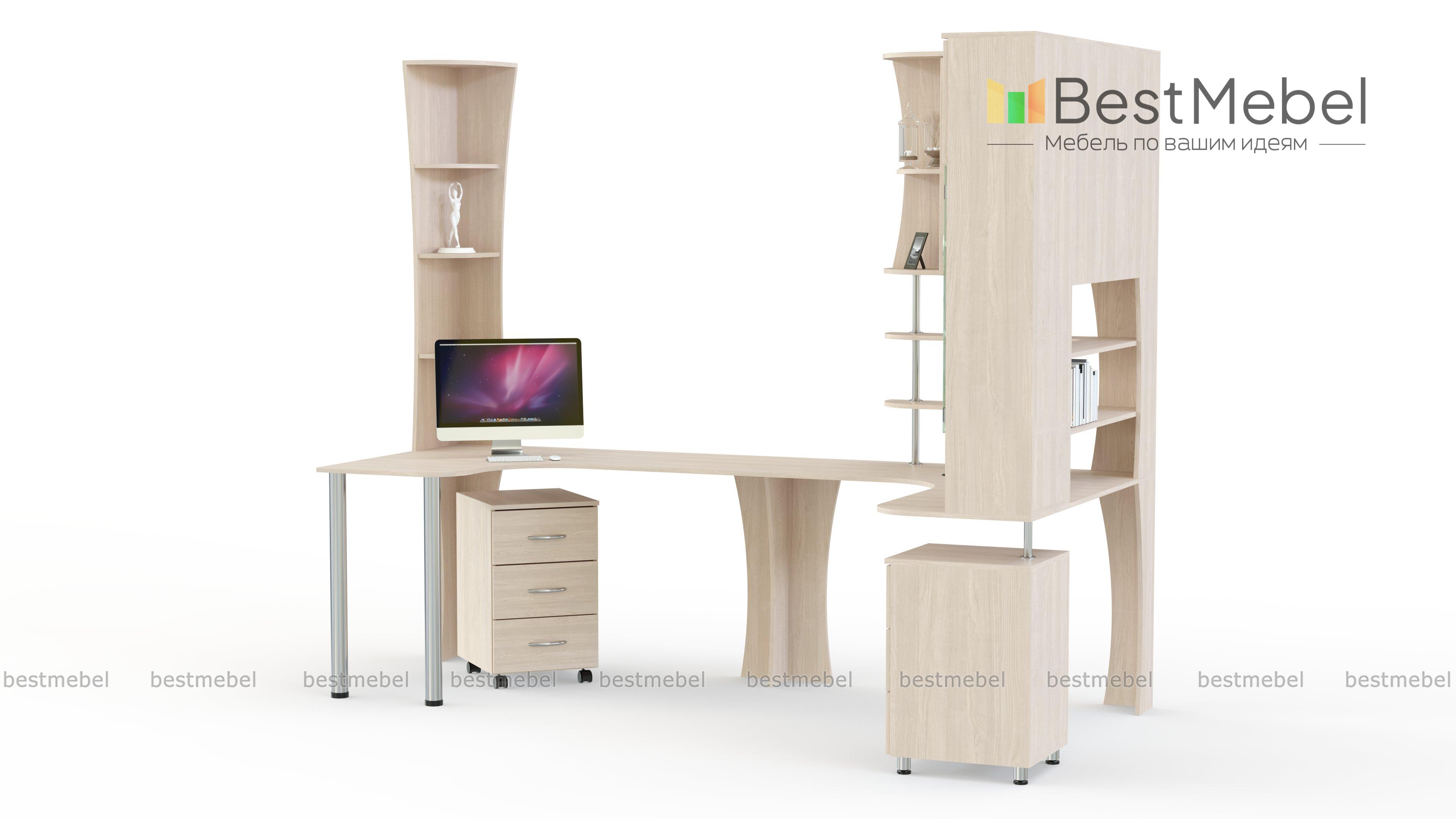 Угловой письменный стол для двоих Фреско 42 BMS - Фото