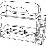 Чертеж Детская двухъярусная кровать Бамбини BMS