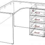 Чертеж Письменный угловой стол Британия 52.15 BMS