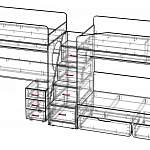 Чертеж Трехъярусная кровать Миф 10.6 BMS