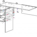 Чертеж Навесной письменный стол Хельга BMS