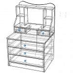 Чертеж Комод с зеркалом Мару 14 BMS